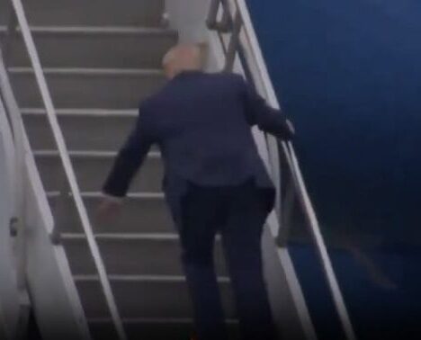 President Trump Trips While Going Up The Steps To Air Force One!